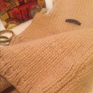 DKNY Jeans wool Tan sleeveless knit turtleneck